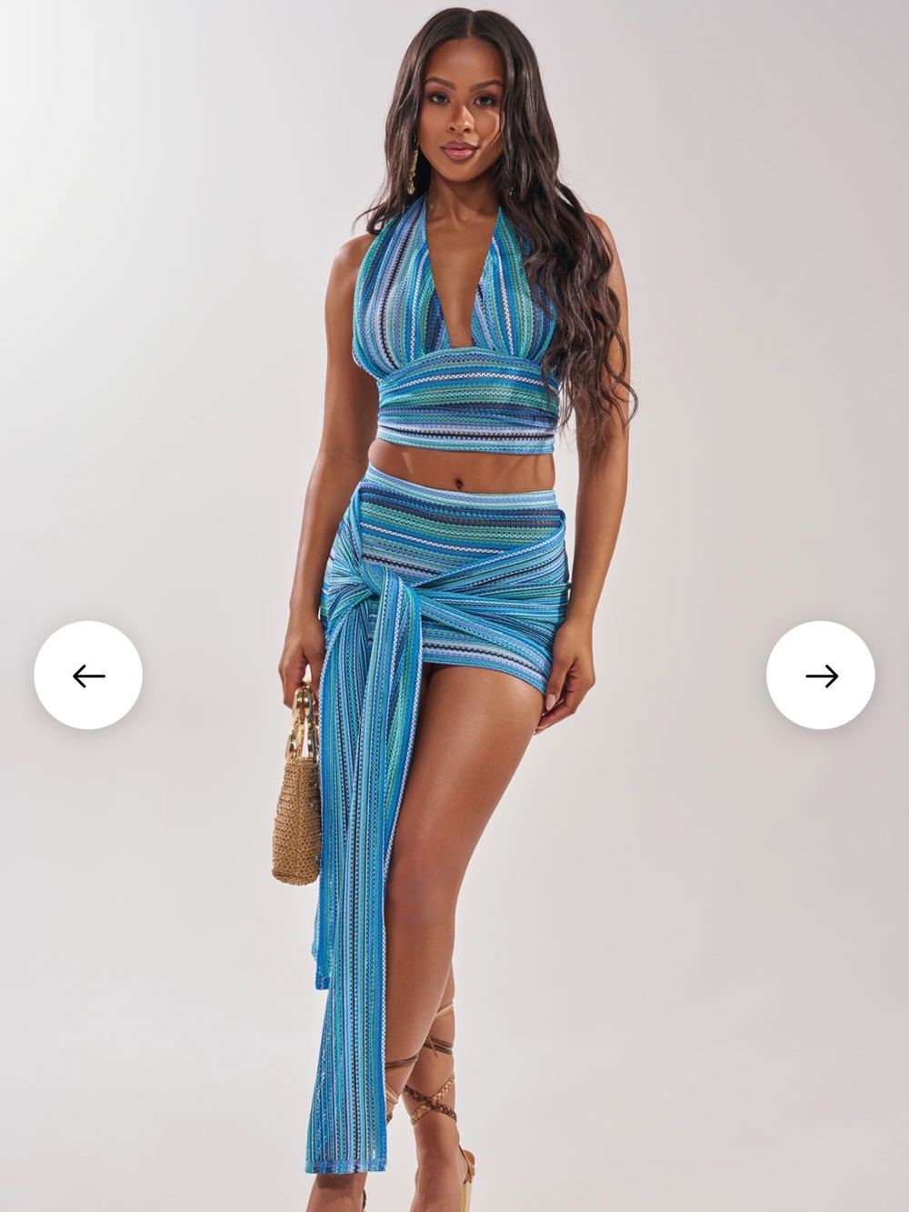 Akira Crushing On You Blue knit set